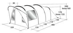 Outwell Lawndale 500 Tent -Camping Sales Store 111163 lawndale 500 drawing perspective2