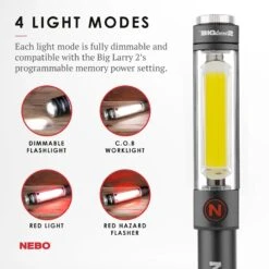 Nebo Big Larry™ 2 -Camping Sales Store 6737 Gray Light Modes 01 1800x1800 2b8ef0b3 67c6 4410 a95b 5c620f8cd83f