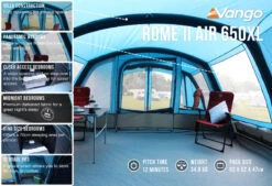 Vango Rome II 650XL Airbeam Tent - With Free Footprint 17 Vango Rome II 650XL Airbeam Tent - With Free Footprint -Camping Sales Store RomeIIAir650XLlowres small