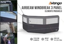 Vango Airbeam Windbreak 3 Panel (Elements Proshield) -Camping Sales Store airbeam windbreak 3 panel elements proshield high res