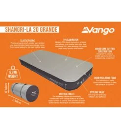 Vango Shangri-La II 20 Grande Self Inflating Mat -Camping Sales Store shangri la ii 20 grande 1